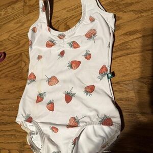Strawberry Print White Bodysuit